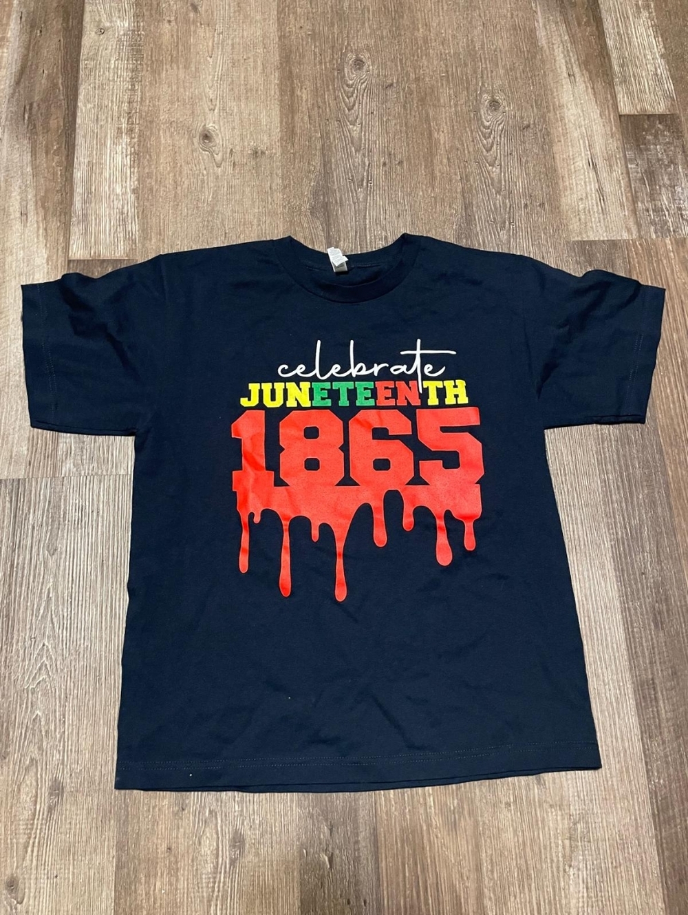 Kids Celebrate Juneteenth 1865 Graphic T-Shirt - Black